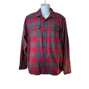 ORVIS Men’s Heavyweight Plaid Flannel Shirt-Jacket / Size: XL